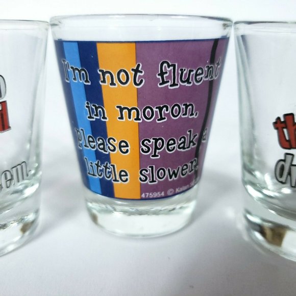 Set of Kalan Humor Shot Glasses Party Bar - Picture 4 of 10